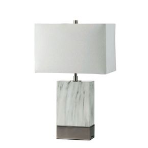 Furniture of America L731197-SV Faith - Table Lamp - White / Silver