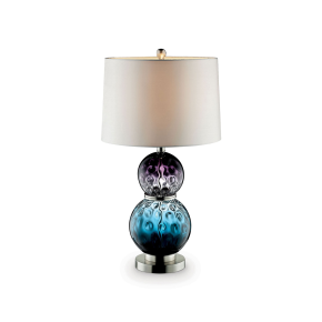 Furniture of America L95722 Camila - Glass Table Lamp - Purple / Blue