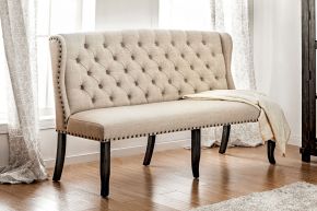 Furniture of America CM3324BK-BNL Sania - 3 Seater Loveseat Bench - Beige