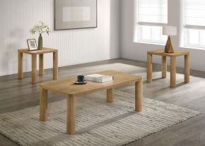 Coaster Fine Furniture 710868-S3 Castlewood - 3 Piece Cocktail Coffee Table Set - Washed Oak