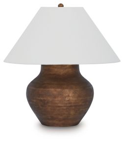 Signature Design by Ashley® L207664 Whitham - Metal Table Lamp - Antique Copper Finish