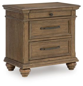 Ashley Furniture PCB782-93 Karallin - Three Drawer Night Stand - Medium Brown
