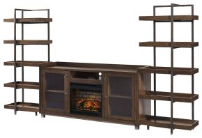 Ashley Furniture W633W6 Ashley Furniture W633W6 Starmore - 4 Pc. - Entertainment Center - 70" TV Stand With Faux Firebrick Fireplace Insert - Brown / Gunmetal