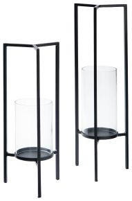 Ashley Furniture A2000463 Ginette - Black - Candle Holder Set (Set of 2)