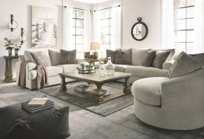 Signature Design by Ashley® 95104/38/35/44 Soletren - Stone - 3 Pc. - Sofa, Loveseat, Swivel Accent Chair