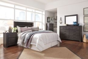 Signature Design by Ashley® B249/31/36/67 Brinxton - Charcoal - 3 Pc. - Dresser, Mirror, Queen Panel Headboard