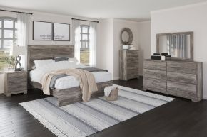 Signature Design by Ashley® B2587/31/36/44/71/96 Ralinksi - 5 Pc. - Dresser, Mirror, Chest, Queen Panel Bed - Gray