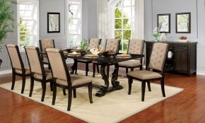 Furniture of America CM3577WN-T-TABLE Patience - Dining Table - Dark Walnut / Beige