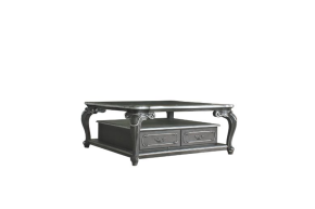 ACME 88830 House - Delphine - Coffee Table - Clear Glass & Charcoal Finish