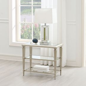 ACME LV02786 Zaba - End Table - Glass Top & Silver