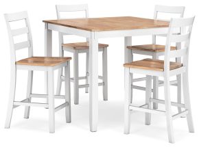 Signature Design by Ashley® D398-223 Gesthaven - Dining Room Counter Table Set (Set of 5) - Natural / White