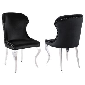 Coaster Fine Furniture 190742 Cheyanne - Upholstered Dining Side Chair (Set of 2) - Black