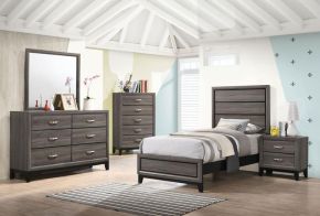 CoasterEveryday 212421T-S5 Watson - 5 Piece Twin Bedroom Set - Gray Oak