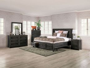 Furniture of America EM7074DG-EK-BED Oakridge - Eastern King Bed - Charcoal