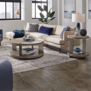 Liberty Furniture 754-OT-3PCS Liberty Furniture 754-OT-3PCS Harlow - 3 Piece Set (1 Round Cocktail 2 End Tables) - Sandstone & Satin Nickel