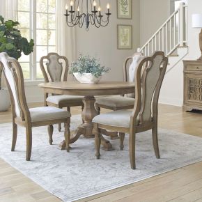 Liberty Furniture 244N-DR-5PDS Magnolia Manor - 5 Piece Pedestal Table Set - Brown