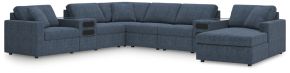 Signature Design by Ashley® 92121S48 Modmax - 8-Piece Sectional With Raf Corner Chaise And Audio System Consoles - Ink