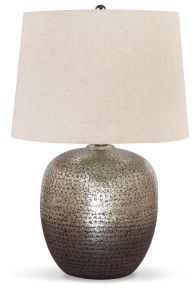 Ashley Furniture L207314 Magalie - Metal Table Lamp - Antique Silver Finish