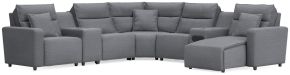 Ashley Furniture 65906S45 Ashley Furniture 65906S45 Modmax II - 7-Piece Power Reclining Sectional With RAF Press Back Power Chaise, Console And Audio System - Salt And Pepper