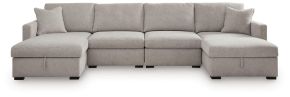 Benchcraft® 68605S62 Benchcraft® 68605S62 ModMax Luxe - 4-Piece Double Storage Chaise Sectional - Flint