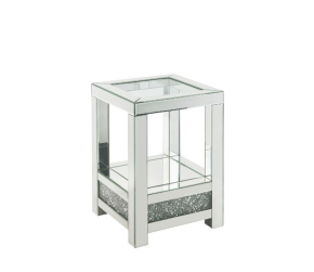 ACME 84722 Noralie - End Table - Mirrored & Faux Diamonds - 24"