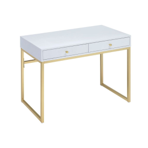 ACME 92312 Coleen - Desk - White & Brass