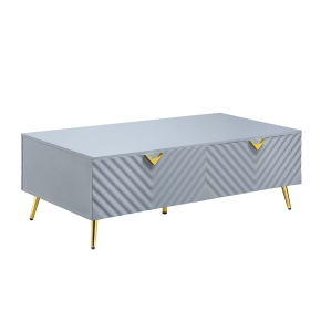 ACME LV01135 Gaines - Coffee Table - Gray High Gloss Finish