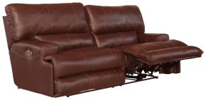 Catnapper 764581-1283/19-3083/19 Wembley - Italian Leather Power Lay Flat Reclining Sofa With Power Adjustable Headrest & Lumbar - Walnut