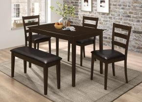 CoasterEveryday 150232 Guillen - 5 Piece Rectangular Dining Table Set - Cappuccino