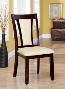 Furniture of America CM3984SC-2PK Brent - Side Chair (Set of 2) - Dark Cherry / Ivory