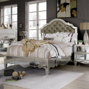 Furniture of America FOA7890EK-BED Eliora - Eastern King Bed - Silver