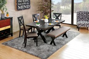 Furniture of America CM3172T Xanthe - Dining Table - Brushed Black / Warm Gray