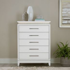 Liberty Furniture 781-BR41 Reflections - 5 Drawer Chest With Lights - White