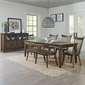 Liberty Furniture 826-CD-6RTS Midland Falls - 6 Piece Rectangular Table Set - Brown