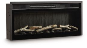 Signature Design by Ashley® W100-703 Entertainment Accessories - Fireplace Insert With Faux Birch Log Set - Black