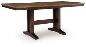 Signature Design by Ashley® PCD651-32 Rylandeen - Rectangular Dining Room Counter Height Extension Table - Light Brown / Dark Brown