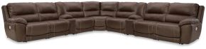 Signature Design by Ashley® U71604S10 Dunleith - 9-Piece Power Reclining Sectional - Chocolate