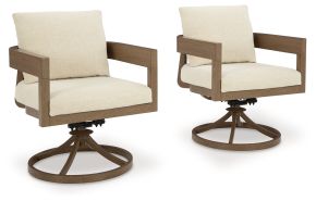 Ashley Furniture P671-602A Serene Bay - Swivel Chair With Cushion (Set of 2) - Dark Brown / White
