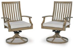 Ashley Furniture P701-602A Rainier Ranch - Swivel Chair With Cushion (Set of 2) - Brown / Beige