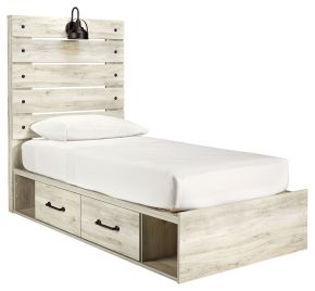 Ashley Furniture B192B21 Ashley Furniture B192B21 Cambeck - Twin Panel Bed With 4 Storage Drawers - Whitewash