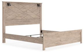 Signature Design by Ashley® B1191/58/56/99 Senniberg - Light Brown / White - King Panel Bed With Sconce Lights