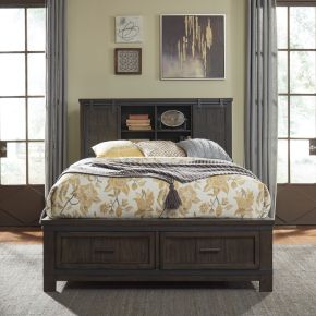 Liberty Furniture 759-BR-QBB Thornwood Hills - Queen Bookcase Bed - Dark Gray