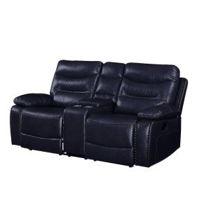 ACME 55371 ACME 55371 Aashi - Motion Loveseat With Console - Navy Leather-Gel Match