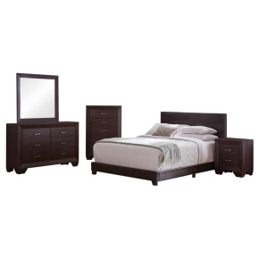 CoasterEveryday 300762F-S5 Dorian - 5 Piece Full Bedroom Set - Dark Cocoa