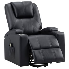 Coaster Fine Furniture 609475P Armstrong - Upholstered Power Lift Massage Recliner - Black