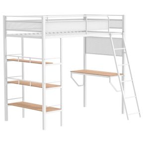 Coaster Fine Furniture 460332WHTB1 Campus - Twin Posts, Front & Rear Guard Rails, Ladder, tube For Part Shelf, Box 1 of 2 - Matte White
