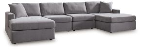 Signature Design by Ashley® 92104S19 Modmax - 4-Piece Sectional With Laf And Raf Corner Chaises - Granite
