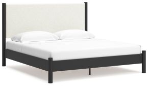 Signature Design by Ashley® B2616B8 Cadmori - King Upholstered Panel Bed - Black / White