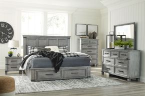 Signature Design by Ashley® B772/31/36/46/58/56S/97/92(2) Russelyn - Gray - 8 Pc. - Dresser, Mirror, Chest, King Storage Bed, 2 Nightstands