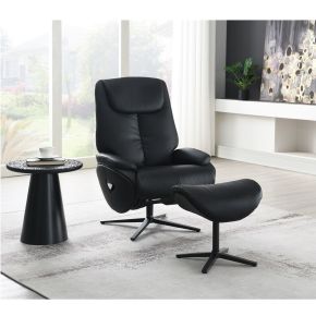 ACME AC02992 Labonita - Motion Accent Chair With Swivel & Ottoman - Black